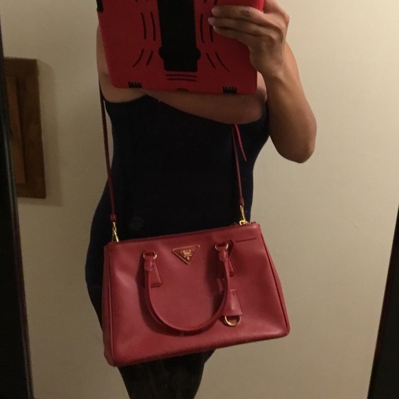 prada double zip tote